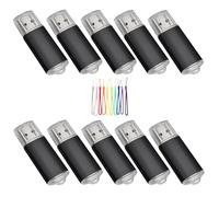 Yaxiny Lot de 10 clés USB 2.0 de 512 Mo - Noir