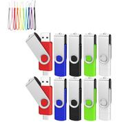 Yaxiny Lot de 10 clés USB C 2.0 haute vitesse de 128 Go en bois de noyer pour TV, voiture, smartphone, PC, ordinateur portable