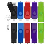 Yaxiny Lot de 10 clés USB C double USB 3.0 32 Go Design pivotant 2 en 1 pour smartphone Android, ordinateurs, MacBook, tablettes, PC