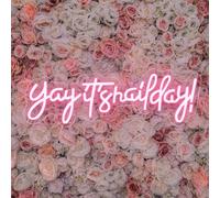 Yay It's Nail Day Enseigne Lumineuse,Lettre Lumineuse LED Neon Mural,Beau Rose Neon Sign Cadeau pour Salon de Nails Salle de Beauté Bar à Cheveux Ongles USB Powered(16.6"*6")
