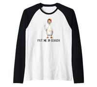 Yay Sports Game Day Put Me in Coach Dad Football Goose Duck Manche Raglan