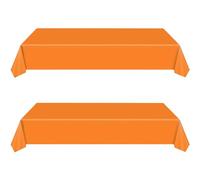 yayafunfun 2 Pcs Nappes Orange Jetables, Grand 137 * 274cm Nappe Rectangulaire, Imperméables, Nappe Plastique Couverture de Table pour Anniversaire de Enfants Adultes, Fêtes,Halloween, Noël, Pâques