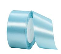 yayafunfun 22m Ruban de Satin Bleu Azur Gros 50mm, Ruban Satin pour Cadeau, Mariage, Couture, Nœuds, Noël, Artisanat, Voitures, Gâteau, Décoration de Maison, Polyester, Classique