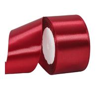yayafunfun 22m Ruban de Satin Bordeaux Gros 50mm, Ruban Satin pour Couture, Nœuds, Mariage, Noël, Artisanat, Voitures, Gâteau, Décoration de Maison