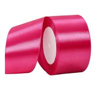 yayafunfun 22m Ruban de Satin Fuchsia Gros 50mm, Ruban Satin pour Cadeau, Mariage, Couture, Nœuds, Noël, Artisanat, Voitures, Gâteau, Décoration de Maison