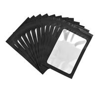 YaYaFunFun Lot de 100 sacs en Mylar noirs avec fermeture à glissière, 8x13cm, réutilisables, construction en couches avec polyéthylène, feuille d'aluminium, Mylar, auto-scellant, anti-odeurs, sacs de