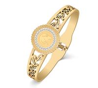 YAYAKO Bracelets du Zodiaque en Or 18k Bracelet en Acier Inoxydable Signes du Zodiaque Bracelet pour Femme Filles Cadeaux Bestie (Or Lion)