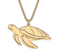 YAYAKO Collier Dauphin Pendentif Charms en Acier Inoxydable Collier Tortue de Mer pour Femme Filles Bijoux Animaux Marins (Plaqué Or Tortue)