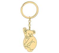 YAYAKO Porte-clés Koala Australie en Acier Inoxydable Portefeuille Porte-clés Voiture Bijoux de Mode Ours Koala Cadeaux Femme Filles Charms (Doré)