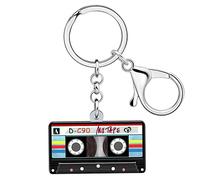 YAYAKO Porte-clés Rétro En Acrylique Avec Cassette, Bijoux Vintage Pour Femmes Et Filles, Accessoires Des Années 90 Et 80, Breloques Pour Sac à Dos (Multi)