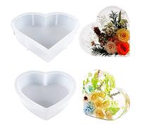 Yayatty 2 PCS Grand Moule Resine Epoxy En Forme de Cœur Résine Moule en Silicone, Moules Heartaux en Résine pour La Préservation Des Fleurs, Décorations pour La Maison, Organiser Le Livre