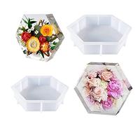 Yayatty 2 PCS Grand Moule Resine Epoxy Hexagone Résine Moule en Silicone, Moules Hexagonaux en Résine pour La Préservation Des Fleurs, Décorations pour La Maison, Organiser Le Livre