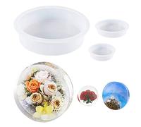 Yayatty 3 Pz Grandes Moules en Resine DIY, Moulle Silicone Resine Epoxy Ronde Moules en Résine pour La Préservation Des Fleurs, Décorations pour La Maison, Organiser Le Livre