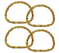 Yayatty 4 PCS Poignée de Sac en Bambou, Anse pour Sac à Main en Forme de D, Poignées pour Sac à Main en Bambou pour Bricolage Poignées Artisanales Sac Fourre-Tout