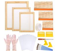 Yayatty 47 PCS Kit de Sérigraphie, Screen Printing Kit, Kit de Démarrage de Sérigraphie, Cadre de Sérigraphie, Cadre de Sérigraphie pour Débutants et Passionnés de Sérigraphie