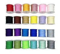 Yayatty 480 Mètres Fil Nylon pour Bracelet - 24 Rouleaux Cordon de Soie 0,8 mm - Fil Tressé pour Bijoux et Bracelet Brésilien