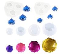 Yayatty 6 PCS Moules en Résine Moules Diamant Moulle Silicone Diamond Resin Molds Silicone Moules Bijoux Résine pour Les Bijoux, Pendentifs et Objets Artisanaux