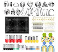 Yayatty Lot de 227 Emporte-Pièces en Argile Polymère pour Boucles D'oreilles, 36 Formes Cutters D'argile Polymère avec Cartes pour Fabrication de Bijoux en Argile Polymère