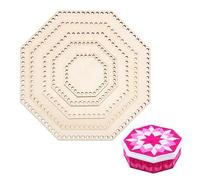 Yayatty Lot de 5 paniers hexagonaux en bois pour tricot et crochet - Pour bricolage - Fournitures de tissage