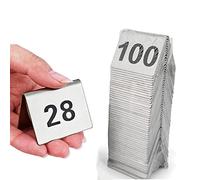 YAYDAFSHSAI Cartes numérotées pour Tables, Stainless Steel Place Cards Table Numbers Double Sided 1-25/50/100 Black 1.9x1.9 inch(1 to 100)