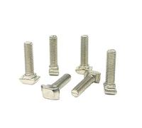 YAYDAFSHSAI écrous à tête Marteau, Boulons en T à tête Marteau argentés for profilés Aluminium à rainure en T 2020-4545 M3-M8 10-45 mm, Lot de 50(4040 M8x16)