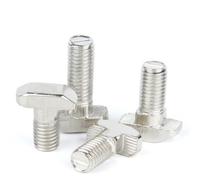 YAYDAFSHSAI écrous à tête Marteau, Lot de 10 boulons à tête en T M5, M6 et M8 for profilés en Aluminium de 20, 30, 40 et 45 mm (Plusieurs Tailles Disponibles)(40-M8X16)