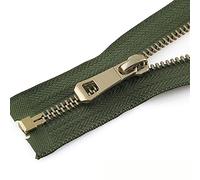 YAYDAFSHSAI Fermeture à glissière en Plastique, 5# 35/45/55/65/75/85cm Open-End Auto Lock Rose Gold Plating Zipper Use for Clothes Shoes Pocket Garment(Army Green,55cm)