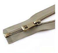 YAYDAFSHSAI Fermeture à glissière en Plastique, 5# 35/45/55/65/75/85cm Open-End Auto Lock Rose Gold Plating Zipper Use for Clothes Shoes Pocket Garment(Khaki,35cm)