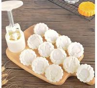 YAYDAFSHSAI Moule à gâteaux de Lune, Mooncake Bath Bomb Cookie Stamps Mold ABS Plastic White Flower Animal Zodiac Patterns 50g Pack of 1 Set(Zodiac Signs)