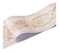 YAYDAFSHSAI Papier Peint Autocollant, Self Adhesive Waistline Wallpaper Border Waterproof 3D Relief 5M Multicolor(Brown Peony)