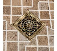 YAYDAFSHSAI Siphon de Sol, Bonde de Douche carrée en Laiton 100 x 100 mm, Couvercle Amovible, Gravure décorative