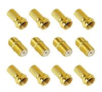 YAYNO 12 Pièces Kit F-Connecteur 4 Fiches F Plaquées Doré 8 Connecteurs F 7mm Adaptateur Antenne Sat Connecteur d'Adaptateur SAT avec Joint Caoutchouc pour Câble d'Antenne Coaxial Câble Satellite