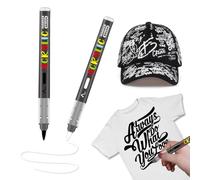 YAYNO 2 pièces indelebile Permanent Marqueurs Textile Marqueurs Blancs noir Marqueur Étanche Blanc noir Pour Galet Verre Metal Céramique Pneu Bois Textile Toile Papier