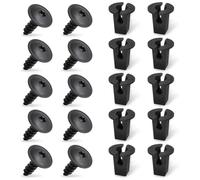 YAYNO 20 Pièces Ensemble de clips de fixation pour voiture Vis Tôle Pour Garde Vis Ailes Sous Le Capot Du Moteur Agrafes Carrosserie pour Pare-Chocs Porte de Voiture Fender Push Kit de Remplacement