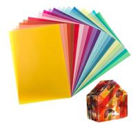YAYNO 20 pièces Papier Vitrail Couleur 20 Couleurs Différentes A4 Papier Transparent Couleur Papiers Vitrail Loisir Creatif Papiers Calque Couleurs Transparent pour Faire des Lanternes et Bricolage