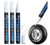 YAYNO 3 Pièces Marqueur Blanc Imperméable pour Pneus Stylo Pneu Blanc Stylo de retouche Stylo Peinture Pneu Marqueurs de Pneus de Voiture, pour la Pierre Le Bois la Toile Les Pneus et Les Textiles