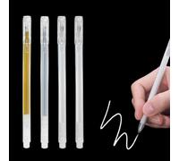 YAYNO 4 Pièces stylos gel blancs avec Or et argent stylo gel marqueur blanc pinceaux blancs pour dessin croquis sur papier noir création artistique