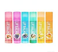 YAYNO 6 pièce baumes à lèvres aux fruits Baume à lèvres hydratant et naturel pour lèvres sèches et gercées longue tenue aux saveurs de fruits assorties