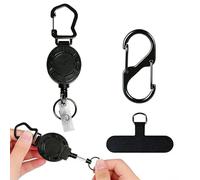 YAYNO Porte Clé Rétractable Robuste avec Fermeture Magnétique Porte Badge Enrouleur Badge Rétractable Anneau à Clés avec coussinets pour chaîne de téléphone portable Anneau de Clé