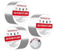 YAYODS 3 Pièces Ruban Étanche en Caoutchouc Butyle en Aluminium - 100mmx5m Bande Etancheite Autocollante Butyle en Étanche Ruban - Ruban Butyle Correctifs Imperméables de Réparation pour Fuite de Toit