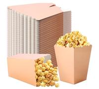YAYODS Lot de 120 Boîte à Popcorn Or Rose - 10,5 x 7,5 x 5,5 cm Sachet Popcorn en Carton Résistant à l huile - Seau à Popcorn Petit Format pour Soirée Cinéma, Anniversaire et Fête