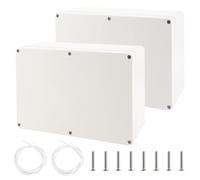 YAYODS Lot de 2 Boîte de Dérivation Extérieure Blanche - 265 x 185 x 95 mm Boîtier Électronique Étanche IP65 - Coffret de Répartition Mural en Plastique ABS pour Installation Électrique et Jardin