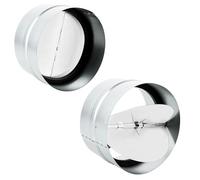 YAYODS Lot de 2 clapets anti-retour DN 150 mm - En acier galvanisé - Clapet anti-retour automatique avec caoutchouc d'étanchéité - Insert pour canaux de ventilation dans les tuyaux de ventilation