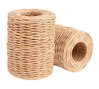 YAYODS Lot de 2 cordons en papier naturel - 200 m - Pour fil de fer - Marron - Cordon en papier de 2 mm - En fibre naturelle pour fil floral, fil de liaison, bonsaï, fil pour bricolage, corde en