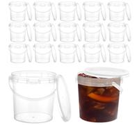 YAYODS Lot de 30 Seaux avec Couvercle 1L - Récipient Alimentaire Haute Étanchéité et Anti-Fuite - Pot en Plastique Réutilisable Sans BPA pour Soupe, Sauce, Snack et Camping - Design Transparent et Emp