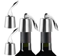 YAYODS Lot de 4 Bouchon Champagne Garde Bulles Vin en Acier Inoxydable - 4 x 9,2 cm Bouchon Bouteille Vin Réutilisables - Bouchon de Champagne, Bouchon Vin Pour Tous Les Goulots de Bouteilles Courants