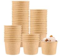 YAYODS Lot de 50 Gobelet en Carton Kraft 8oz (240ml) - Pot à Glace et Soupe avec Revêtement PE - Récipient Alimentaire Stable pour Desserts, Yaourts, Snacks - Idéal pour Fêtes et Pique-nique