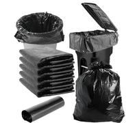 YAYODS Lot de 50 sacs poubelle pour charges lourdes - 150 l - Extra solides - 130 x 110 cm - En polyéthylène haute densité recyclé - 75 μm d'épaisseur - Sacs poubelle résistants aux gouttes et aux