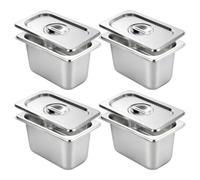 YAYODS Lot de 8 casseroles Gastronorm avec couvercles 1/9 en acier inoxydable 201