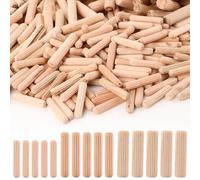 YAYODS Lot de 900 chevilles en bois différentes - M6 M8 M10 Chevilles rainurées rondes en eucalyptus - Chevilles en bois de meubles - Chevilles rainurées pour rainures rainurées, bricolage, bricolage